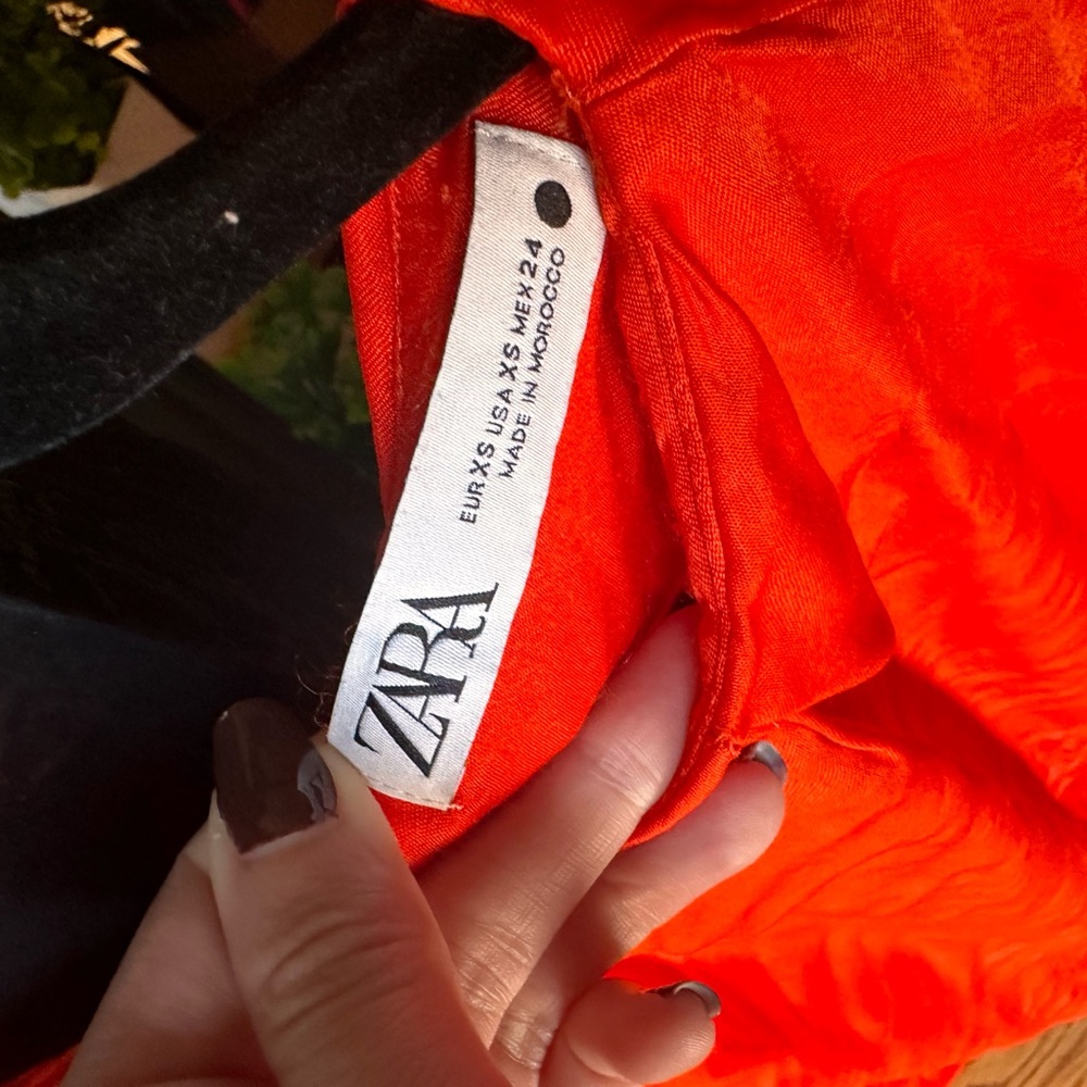 Zara satin XS orange dress